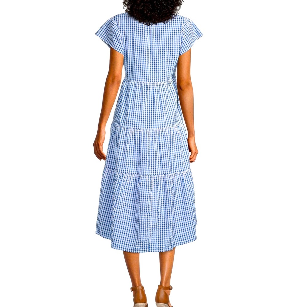 St. John’s Bay Blue White Gingham Women's Dress size Medium - Picture 3 of 10